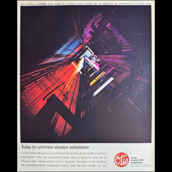 Otis Elevator Company Print Ad (2/1963): Autotronic Elevatoring
